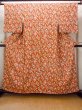 画像1: O0826V 女性用小紋  シルク（正絹） 鮮やか橙色, ぼたん 【中古】【USED】【リサイクル】 ★★★★☆【O0826V】 (1)