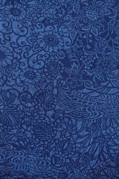 画像5: O0826X 女性用小紋  シルク（正絹） 藍, もみじ 【中古】【USED】【リサイクル】 ★★★☆☆【O0826X】 (5)