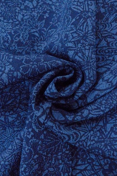 画像11: O0826X 女性用小紋  シルク（正絹） 藍, もみじ 【中古】【USED】【リサイクル】 ★★★☆☆【O0826X】 (11)