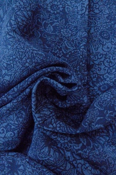 画像12: O0826X 女性用小紋  シルク（正絹） 藍, もみじ 【中古】【USED】【リサイクル】 ★★★☆☆【O0826X】 (12)