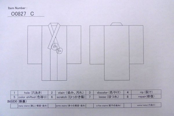 画像13: O0827C 女性用小紋  シルク（正絹） 淡い橙色, 花 【中古】【USED】【リサイクル】 ★★★☆☆【O0827C】 (13)
