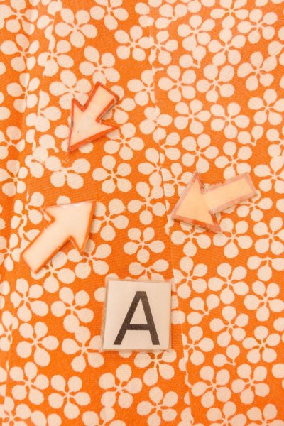 画像14: O0827C 女性用小紋  シルク（正絹） 淡い橙色, 花 【中古】【USED】【リサイクル】 ★★★☆☆【O0827C】 (14)