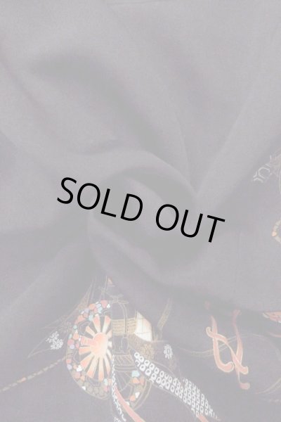 画像10: O0902A 女性用羽織  シルク（正絹） 黒, 御所車 【中古】【USED】【リサイクル】 ★★★☆☆【O0902A】 (10)