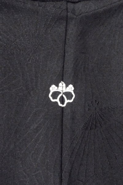 画像3: O0902C 女性用羽織  シルク（正絹） 黒,  【中古】【USED】【リサイクル】 ★★★★☆【O0902C】 (3)