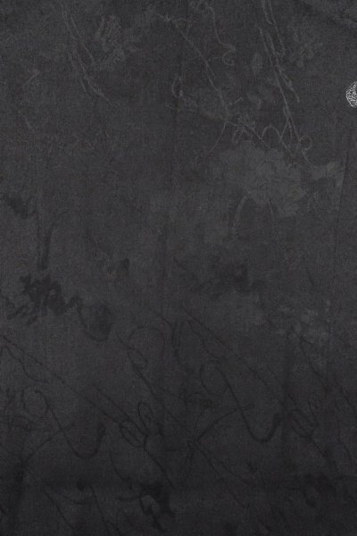 画像4: O0902D 女性用羽織  シルク（正絹） 黒, 花 【中古】【USED】【リサイクル】 ★★★★☆【O0902D】 (4)