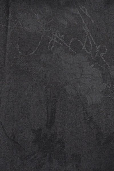 画像6: O0902D 女性用羽織  シルク（正絹） 黒, 花 【中古】【USED】【リサイクル】 ★★★★☆【O0902D】 (6)