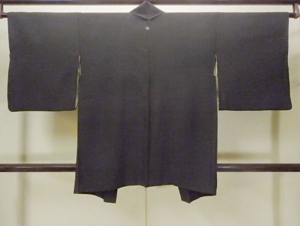画像2: O0902E 女性用羽織  シルク（正絹） 黒,  【中古】【USED】【リサイクル】 ★★★☆☆【O0902E】 (2)
