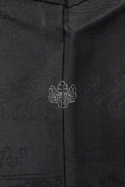 画像3: O0902E 女性用羽織  シルク（正絹） 黒,  【中古】【USED】【リサイクル】 ★★★☆☆【O0902E】 (3)