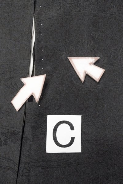 画像17: O0902E 女性用羽織  シルク（正絹） 黒,  【中古】【USED】【リサイクル】 ★★★☆☆【O0902E】 (17)