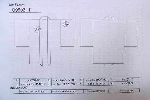 画像13: O0902F 女性用羽織  シルク（正絹） 黒, 花 【中古】【USED】【リサイクル】 ★★★☆☆【O0902F】 (13)