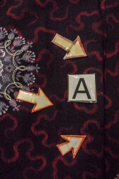 画像14: O0902F 女性用羽織  シルク（正絹） 黒, 花 【中古】【USED】【リサイクル】 ★★★☆☆【O0902F】 (14)