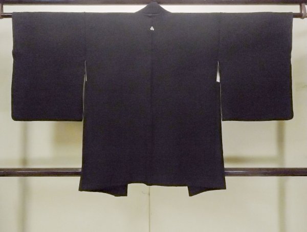 画像2: O0902G 女性用羽織  シルク（正絹） 黒,  【中古】【USED】【リサイクル】 ★★★☆☆【O0902G】 (2)