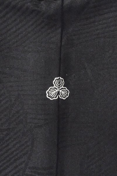 画像3: O0902G 女性用羽織  シルク（正絹） 黒,  【中古】【USED】【リサイクル】 ★★★☆☆【O0902G】 (3)