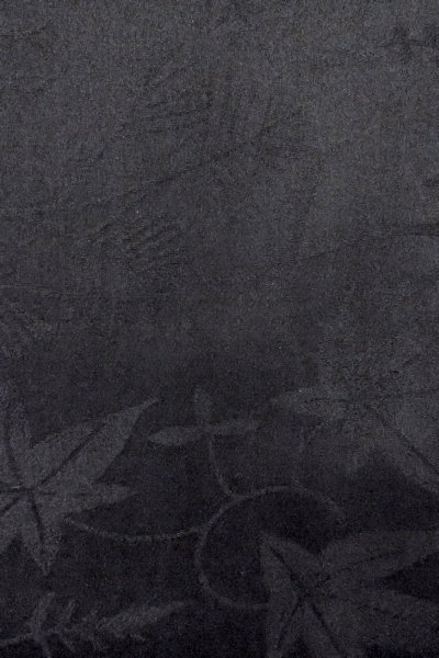 画像8: O0902J 女性用羽織  シルク（正絹） 黒, 葉 【中古】【USED】【リサイクル】 ★★★☆☆【O0902J】 (8)