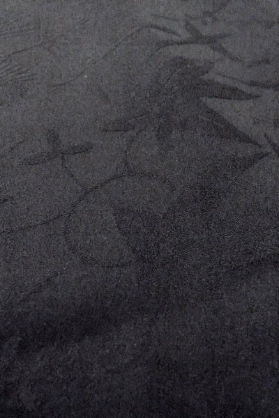 画像11: O0902J 女性用羽織  シルク（正絹） 黒, 葉 【中古】【USED】【リサイクル】 ★★★☆☆【O0902J】 (11)