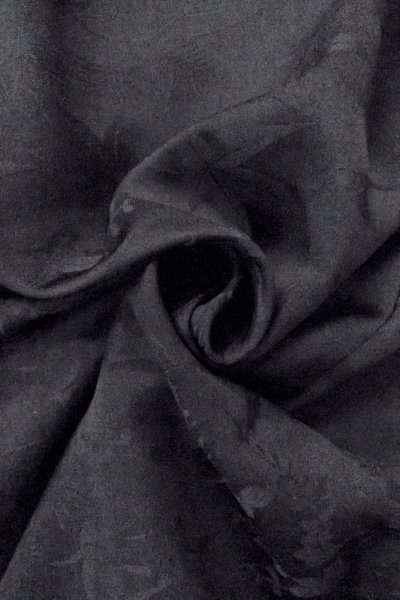 画像12: O0902J 女性用羽織  シルク（正絹） 黒, 葉 【中古】【USED】【リサイクル】 ★★★☆☆【O0902J】 (12)