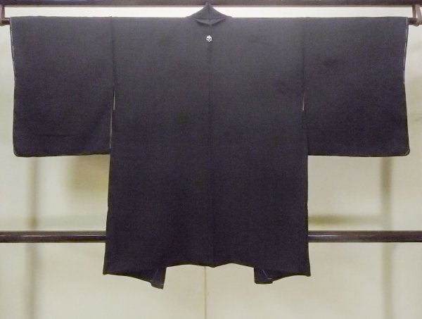 画像2: O0902L 女性用羽織  シルク（正絹） 黒,  【中古】【USED】【リサイクル】 ★★★★☆【O0902L】 (2)