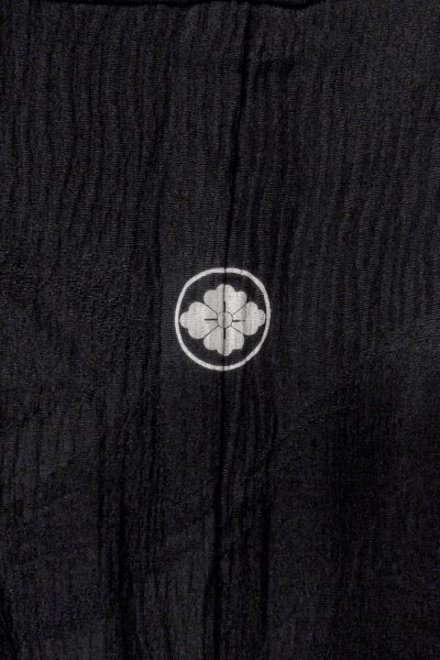 画像3: O0902M 女性用羽織  シルク（正絹） 黒, 線 【中古】【USED】【リサイクル】 ★★★☆☆【O0902M】 (3)