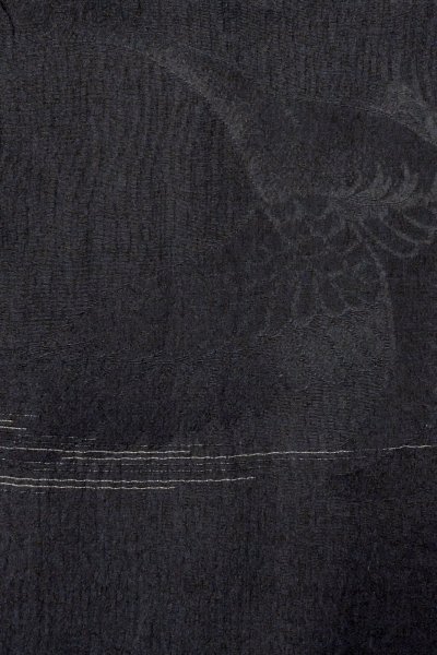 画像8: O0902M 女性用羽織  シルク（正絹） 黒, 線 【中古】【USED】【リサイクル】 ★★★☆☆【O0902M】 (8)