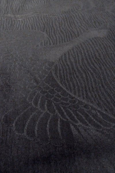 画像10: O0902M 女性用羽織  シルク（正絹） 黒, 線 【中古】【USED】【リサイクル】 ★★★☆☆【O0902M】 (10)