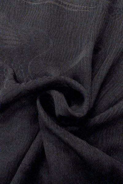 画像12: O0902M 女性用羽織  シルク（正絹） 黒, 線 【中古】【USED】【リサイクル】 ★★★☆☆【O0902M】 (12)