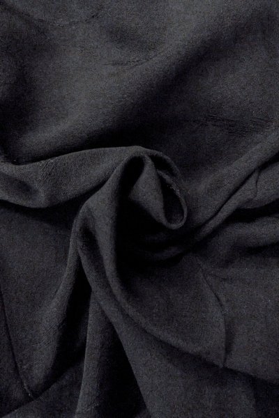 画像12: O0902N 女性用羽織  シルク（正絹） 黒, 抽象的模様 【中古】【USED】【リサイクル】 ★★★☆☆【O0902N】 (12)