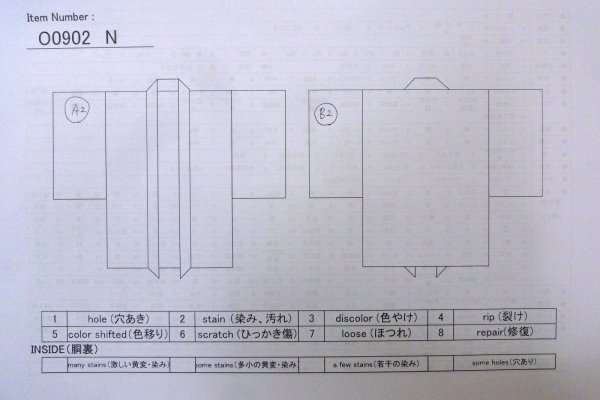 画像13: O0902N 女性用羽織  シルク（正絹） 黒, 抽象的模様 【中古】【USED】【リサイクル】 ★★★☆☆【O0902N】 (13)
