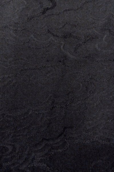 画像7: O0902O 女性用羽織  シルク（正絹） 黒, 雲 【中古】【USED】【リサイクル】 ★★★☆☆【O0902O】 (7)