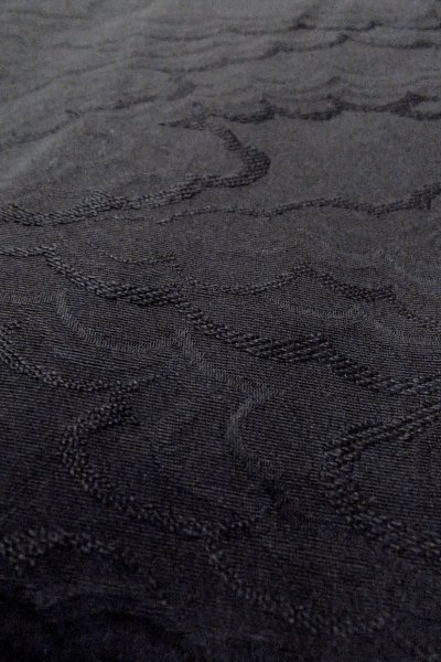 画像9: O0902O 女性用羽織  シルク（正絹） 黒, 雲 【中古】【USED】【リサイクル】 ★★★☆☆【O0902O】 (9)