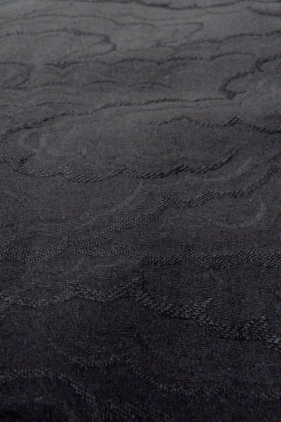 画像10: O0902O 女性用羽織  シルク（正絹） 黒, 雲 【中古】【USED】【リサイクル】 ★★★☆☆【O0902O】 (10)