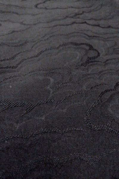 画像11: O0902O 女性用羽織  シルク（正絹） 黒, 雲 【中古】【USED】【リサイクル】 ★★★☆☆【O0902O】 (11)