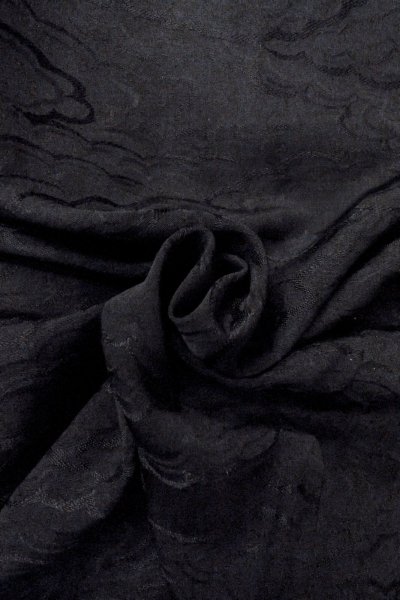 画像13: O0902O 女性用羽織  シルク（正絹） 黒, 雲 【中古】【USED】【リサイクル】 ★★★☆☆【O0902O】 (13)