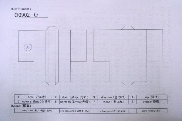画像14: O0902O 女性用羽織  シルク（正絹） 黒, 雲 【中古】【USED】【リサイクル】 ★★★☆☆【O0902O】 (14)