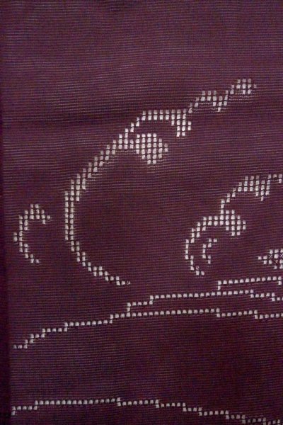 画像5: O0902W 女性用羽織  シルク（正絹） 深い紫色, もみじ 【中古】【USED】【リサイクル】 ★★★★☆【O0902W】 (5)