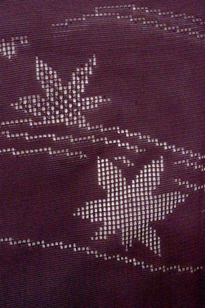 画像6: O0902W 女性用羽織  シルク（正絹） 深い紫色, もみじ 【中古】【USED】【リサイクル】 ★★★★☆【O0902W】 (6)