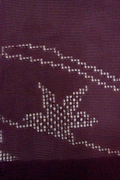 画像7: O0902W 女性用羽織  シルク（正絹） 深い紫色, もみじ 【中古】【USED】【リサイクル】 ★★★★☆【O0902W】 (7)