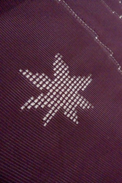 画像8: O0902W 女性用羽織  シルク（正絹） 深い紫色, もみじ 【中古】【USED】【リサイクル】 ★★★★☆【O0902W】 (8)