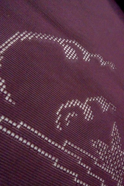 画像9: O0902W 女性用羽織  シルク（正絹） 深い紫色, もみじ 【中古】【USED】【リサイクル】 ★★★★☆【O0902W】 (9)