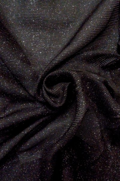 画像9: O0902X 女性用羽織  シルク（正絹） 黒, 小さな点々 【中古】【USED】【リサイクル】 ★☆☆☆☆【O0902X】 (9)