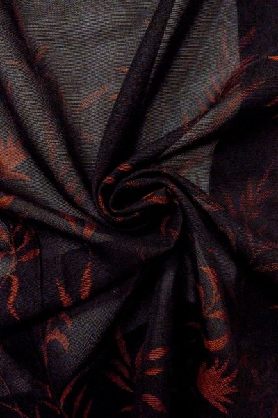 画像11: O0902Z 女性用羽織  シルク（正絹） 黒, 草 【中古】【USED】【リサイクル】 ★★★★☆【O0902Z】 (11)