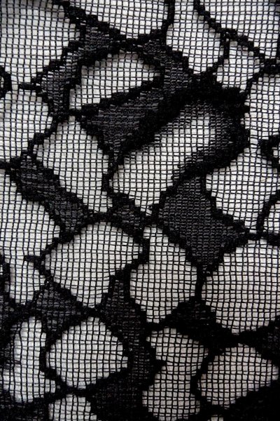 画像7: O0903A 女性用道中着  化繊 黒, 抽象的模様 【中古】【USED】【リサイクル】 ★★★★☆【O0903A】 (7)