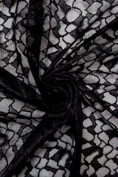 画像12: O0903A 女性用道中着  化繊 黒, 抽象的模様 【中古】【USED】【リサイクル】 ★★★★☆【O0903A】 (12)