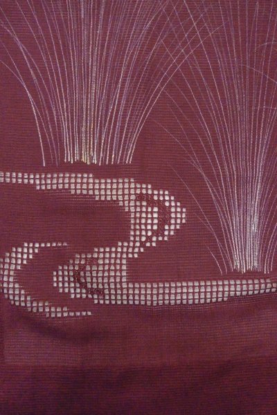 画像5: O0903D 女性用羽織  シルク（正絹） 深い紫色, 流水 【中古】【USED】【リサイクル】 ★☆☆☆☆【O0903D】 (5)