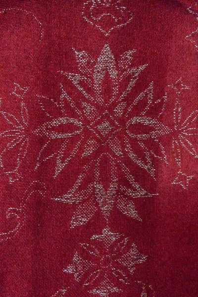 画像7: O0909D 女性用羽織  シルク（正絹） 深い赤色, 花 【中古】【USED】【リサイクル】 ★★★☆☆【O0909D】 (7)