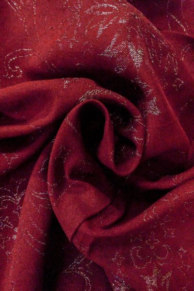 画像11: O0909D 女性用羽織  シルク（正絹） 深い赤色, 花 【中古】【USED】【リサイクル】 ★★★☆☆【O0909D】 (11)