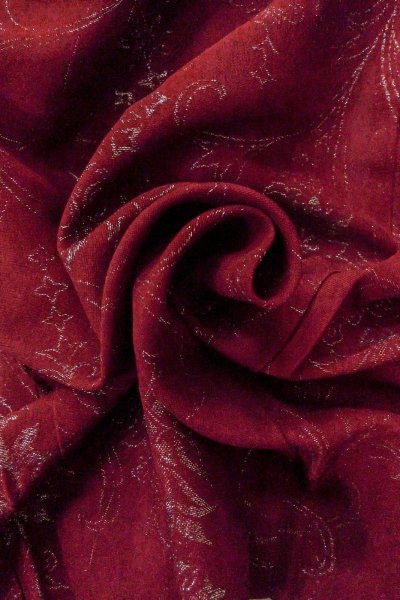 画像12: O0909D 女性用羽織  シルク（正絹） 深い赤色, 花 【中古】【USED】【リサイクル】 ★★★☆☆【O0909D】 (12)