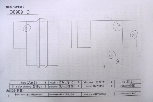 画像13: O0909D 女性用羽織  シルク（正絹） 深い赤色, 花 【中古】【USED】【リサイクル】 ★★★☆☆【O0909D】 (13)