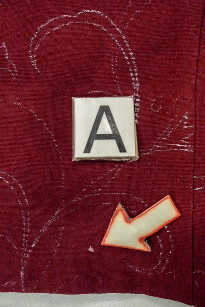 画像14: O0909D 女性用羽織  シルク（正絹） 深い赤色, 花 【中古】【USED】【リサイクル】 ★★★☆☆【O0909D】 (14)