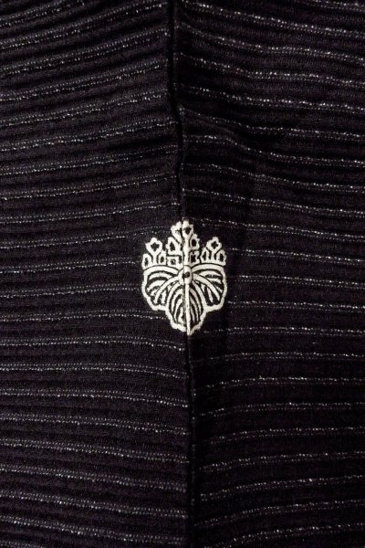 画像3: O0909E 女性用羽織  シルク（正絹） 黒, 縞 【中古】【USED】【リサイクル】 ★★★★☆【O0909E】 (3)