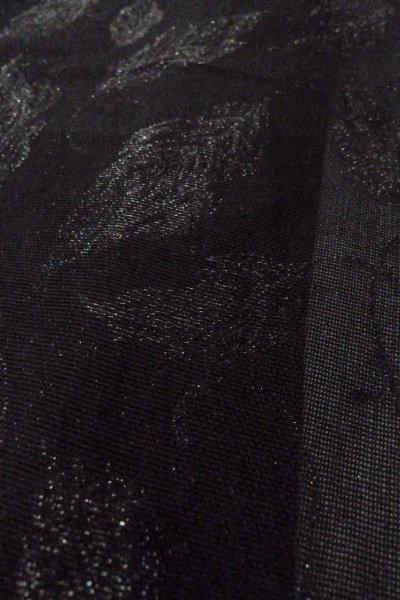 画像8: O0909F 女性用羽織  シルク（正絹） 黒, 葉 【中古】【USED】【リサイクル】 ★★★★☆【O0909F】 (8)